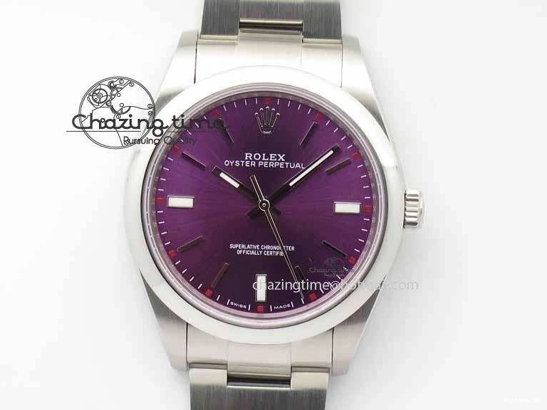 1224 HighQuality Oyster Perpetual 39mm 114300 BP Maker Best Edition Grape Dial On SS Bracelet A 3639